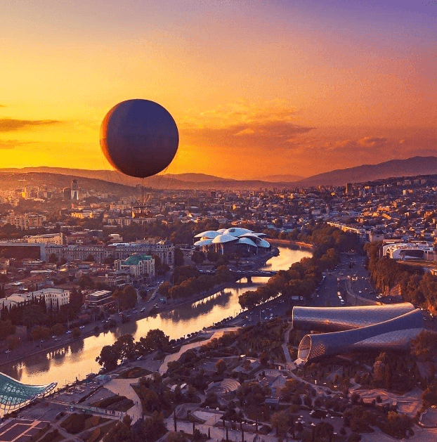 Air balloon in tbilisi georgia 